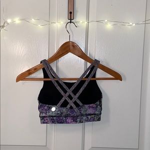 LULULEMON MULTICOLORED SPORTS BRA SIZE 4